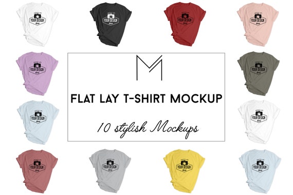 Download Flat Lays Bella Canvas T Shirt Mockup Bundle 1 0 High Quality Etsy