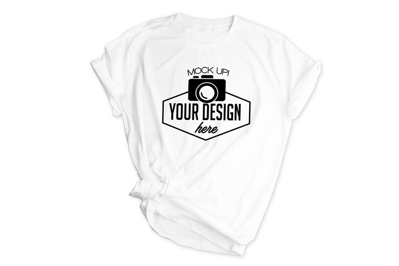 Bella Canvas 3001 white tshirt mockup with white