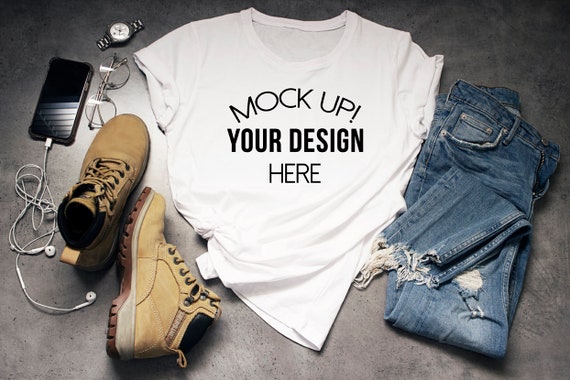 Download White Bella Canvas Mockup Flat Mock Up Shirt Mockup T Shirt Etsy