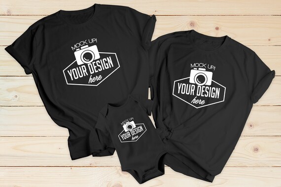 Family Blank Black Mockup T Shirt Bella Canvas 3001 3001t 100b Etsy