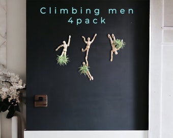 Wood Wall Art Decor - Climbing Man Wall Art - Wooden Living Wall Hanging Sculpture - Modern Wall Decor - Art Wall Decal - Nursery Decor