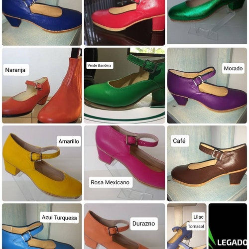 Colorful Folklorico Dancing Shoes Etsy