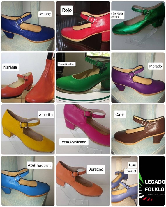 Zapato de Baile Folklorico Colores para Mujer - Etsy