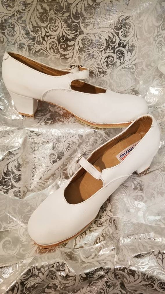 White Ballet Folklorico Dancing Shoes 