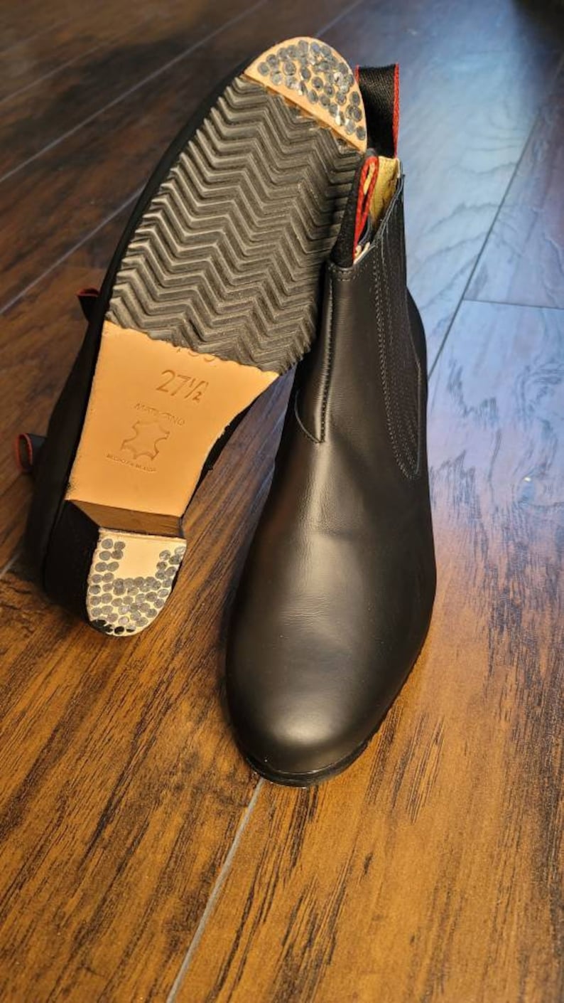 Black Leather Classic Charro Folklorico Dance Boots Botin De Etsy