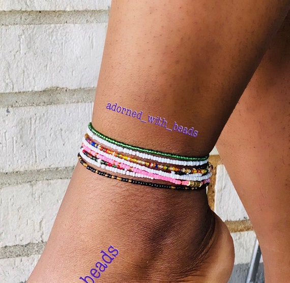 African Ankle Beads Anklets Ankle Chains Beaded Jewelry Etsy