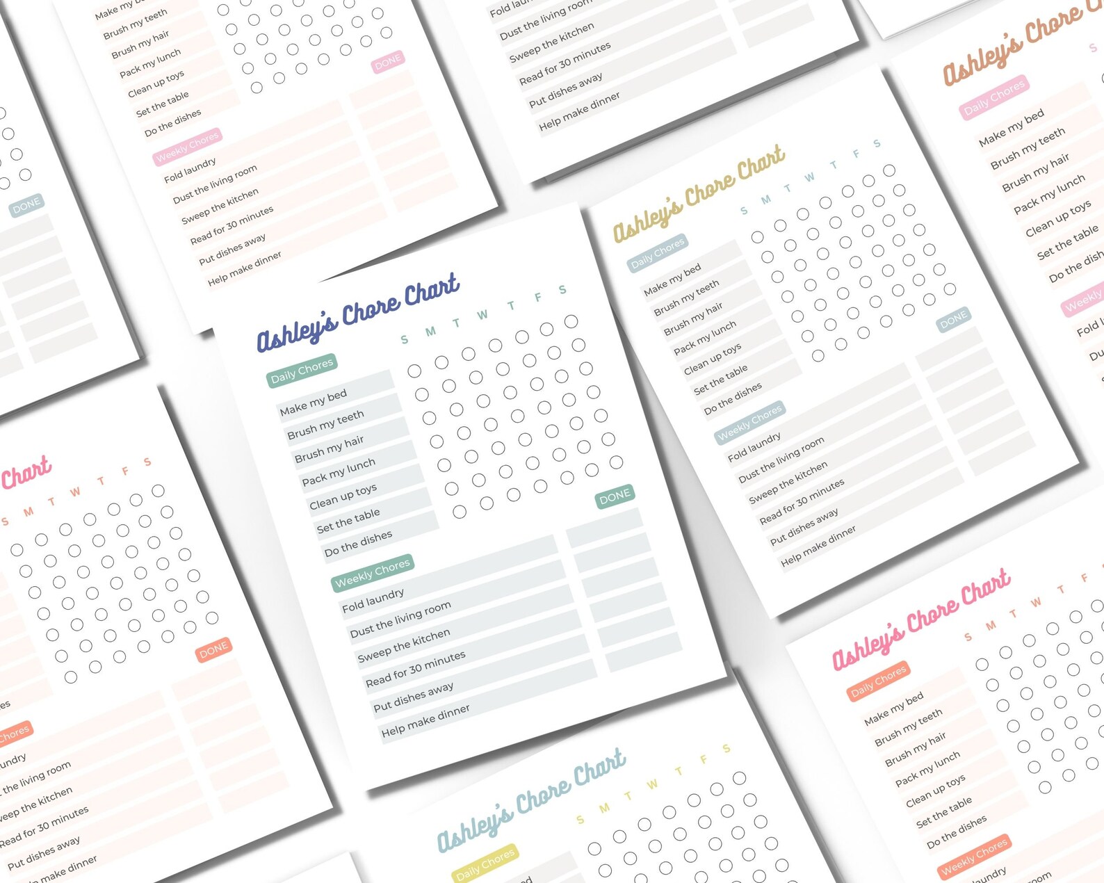 Kids Printable Chore Chart For Learning Responsibility Through Rewards