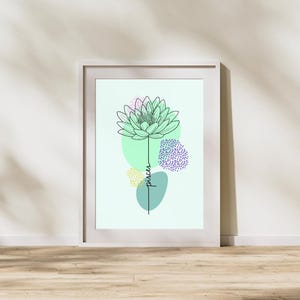 Pisces - Zodiac Flower Digital Art Print
