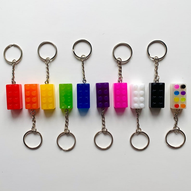 Resin Lego Keychains Lego Keychains Etsy