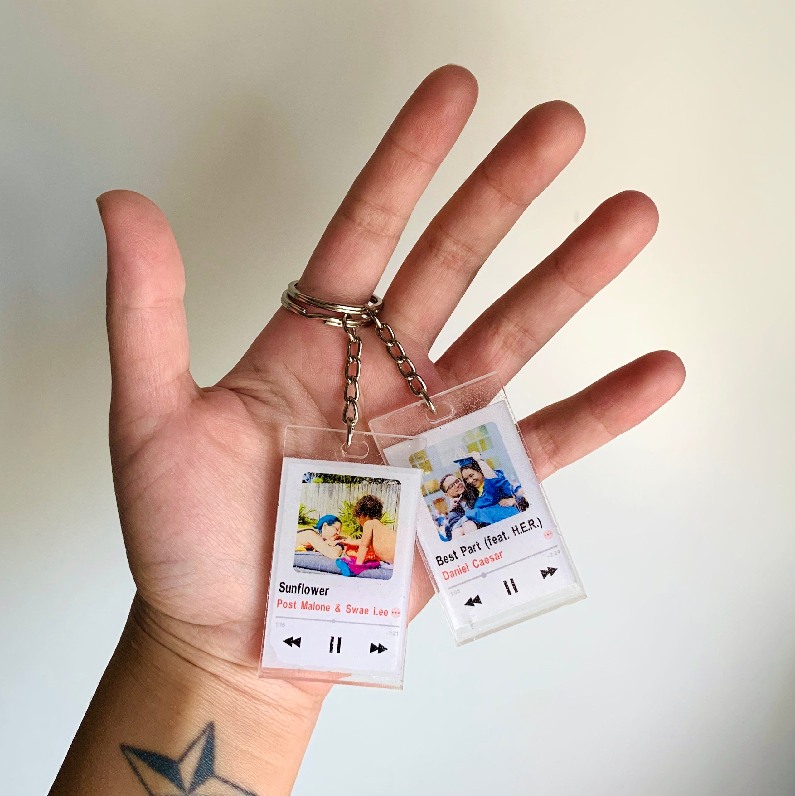 Resin Music Keychains Song Keychains Custom Music Keychains Etsy