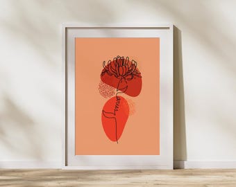 Aries - Zodiac Flower Digital Art Print