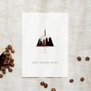 Postkarte Geburtstag | Sweet Birthday wishes | Postkarte A6 Karte Geburtstag Geburtstagskarte schreiben Kerzen handgemalte Postkarte kaufen