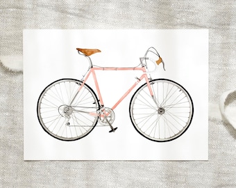 Pocztówka A6 | Miłość do rowerów | Karta rowerowa Pocztówka rowerowa Prezent rowerowy Zdjęcie wyścigów rowerowych Karta rowerowa Kwiaty Kartka urodzinowa