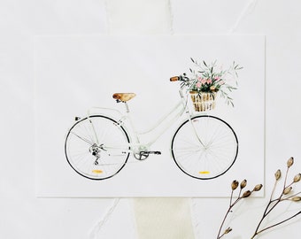 Postcard A6 | Bicycle Love | Card Bicycle Postcard Bicycle Gift Picture Bicycle Flower Card Card Flowers Birthday Card