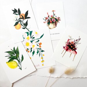 Ensemble de cartes postales | Salutations florales | Carte postale A6 Carte postale botanique anniversaire carte anniversaire cadeau anniversaire idée cadeau maman