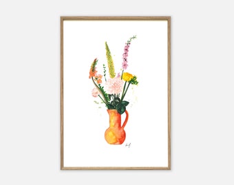 Kunstdruck | Spring Bouquet | Blumenbild Wandbild Poster Aquarell Bilder Blumen Bilder Blume Pflanzenposter Geschenk Bilderwand
