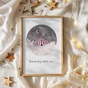 Pósteres | Sueña en grande pequeño | Póster de imagen para habitación de niños, póster de animales para habitación de niños, regalo para niño, póster para niña, póster para bebé y niño