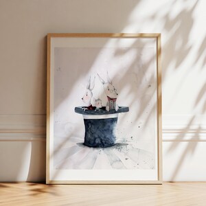 Pósters | Magia del cilindro | Imagen póster para habitación de niños, póster de animales para habitación de niños, regalo de ratón, póster de regalo de Navidad para niños, póster para niños