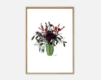 Kunstdruk | Wintergroenten | Bloem foto muur foto poster aquarel foto's bloemen foto's bloem plant poster cadeau foto muur