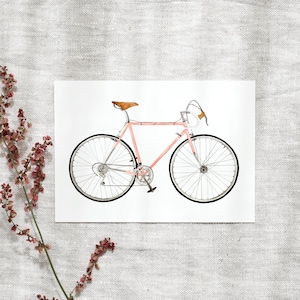 Postkarte A6 | Bicycle Love | Karte Fahrrad Postkarte Fahrrad Geschenk Bild Fahrrad Rennrad Karte Blumen Geburtstagskarte