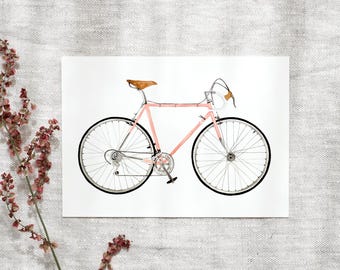 Postcard A6 | Bicycle Love | Card Bicycle Postcard Bicycle Gift Picture Bicycle Racing Bike Card Flowers Birthday Card