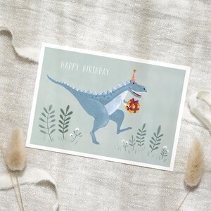 Postkarte Dino A6 Karte Kindergeburtstag Postkarte Kinder Postkarte Geburtstag Geburtstagskarte Dino Geburtstagsgeschenk T-Rex