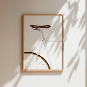 Art Print | White Racer | Poster Bicycle Pictures Wall Art Bicycle Watercolor Painting Racing Bike Gift
