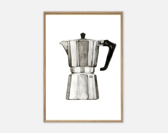 Kunstdruck | Espresso Maker | Kaffee Bilder Kaffee Wandbild Poster Kaffee Bilder Küche Geschenk Coffee-Lover Poster Küche