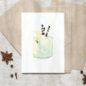 Cartolina | Gin | Cartolina A6 Biglietto di auguri di compleanno Biglietto di auguri di compleanno Biglietto di compleanno Biglietto da cocktail Gin