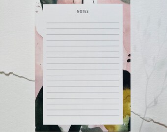 Notepad To Do List | Floral colors A6 | Shopping list notes conversation note writing pad