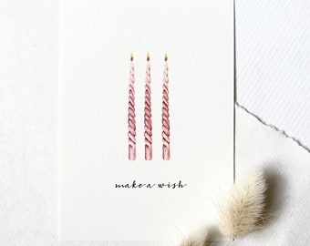 Postcard birthday | Make a wish | Postcard A6 card birthday birthday card write candles buy hand-painted postcard