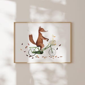 Pósters | Zorro y ganso | Imagen A4 A3, póster para habitación de niños, póster de animales para habitación de niños, regalo para niño, póster para niña, póster para niños