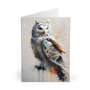 Cartes harfang des neiges, 5 cartes d'anniversaire pour amoureux des oiseaux, cartes de correspondance sur la faune, paquet de cartes vierges
