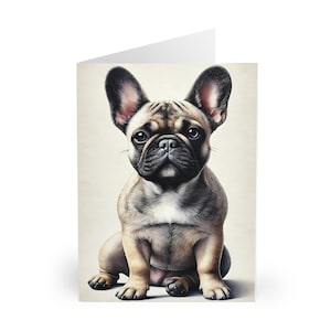 Französische Bulldogge Blankokarten, 5er Pack, Hundeliebhaber, Geburtstagskarten, Grußkarten, Briefpapierset