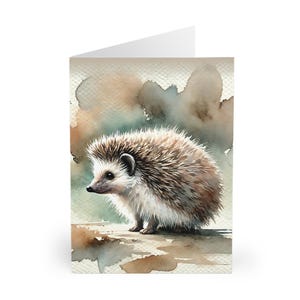 Cartes de voeux hérisson (paquet de 5) - aquarelle, cadeau pour les amoureux de la faune, cartes d'anniversaire, cartes vierges