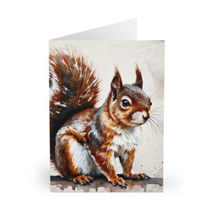 5 graziosi biglietti di auguri con scoiattoli e animali selvatici, set di cancelleria con creature del bosco, biglietti vuoti per tutte le occasioni,