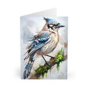 Aquarell Eichelhäher Grußkarten (5er Pack) - Blank, Geburtstag, Vogel-Liebhaber-Geschenk, Naturliebhaber-Briefpapier-Set