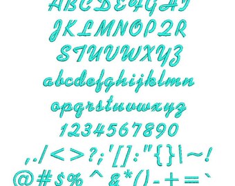 Kaufmann Bold BT Machine Embroidery Font Alphabet Upper and Lower Case, Numbers, punctuation Font001