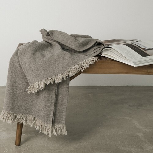 Grey Linen Throw Linen Throw Blanket Light Grey Throw Etsy