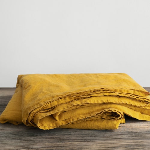 Linen Flat Sheet in Green / Twin Full Double Queen King Etsy