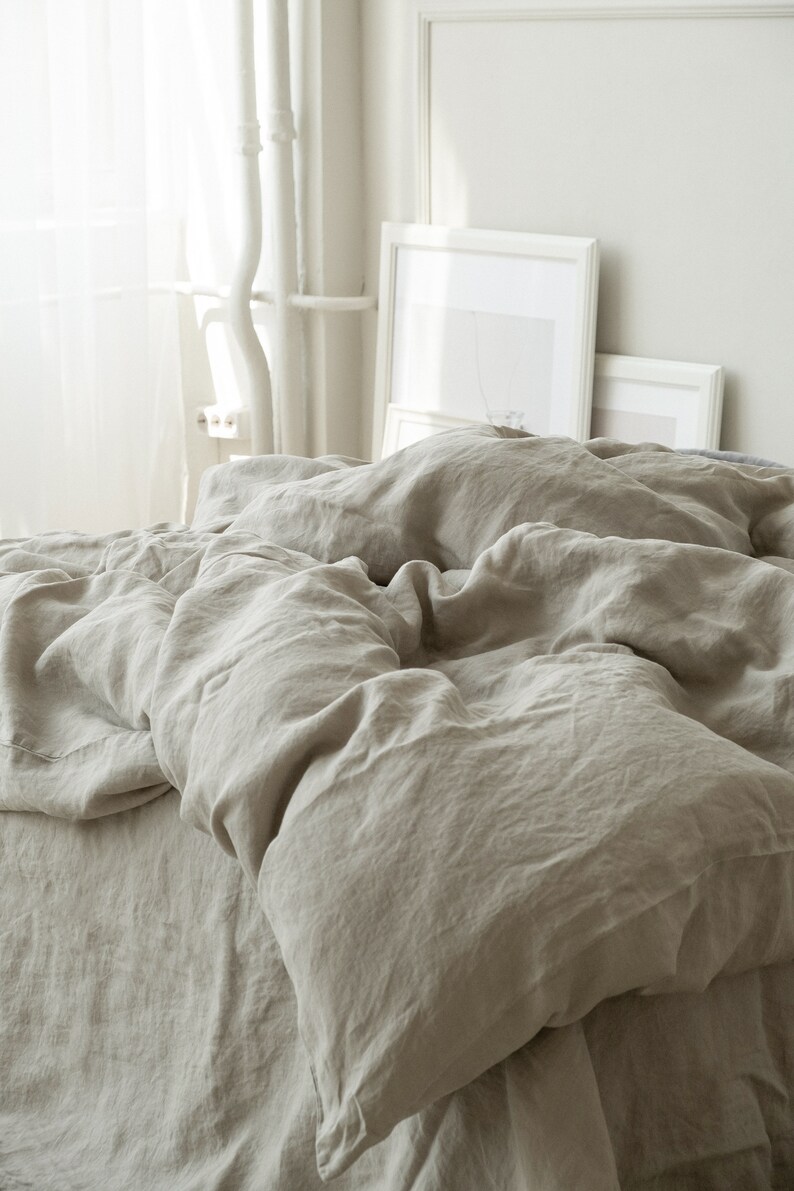 Linen Duvet Cover In Natural Color Stonewashed Bedding Us Twin Full Queen King Euro Sizes