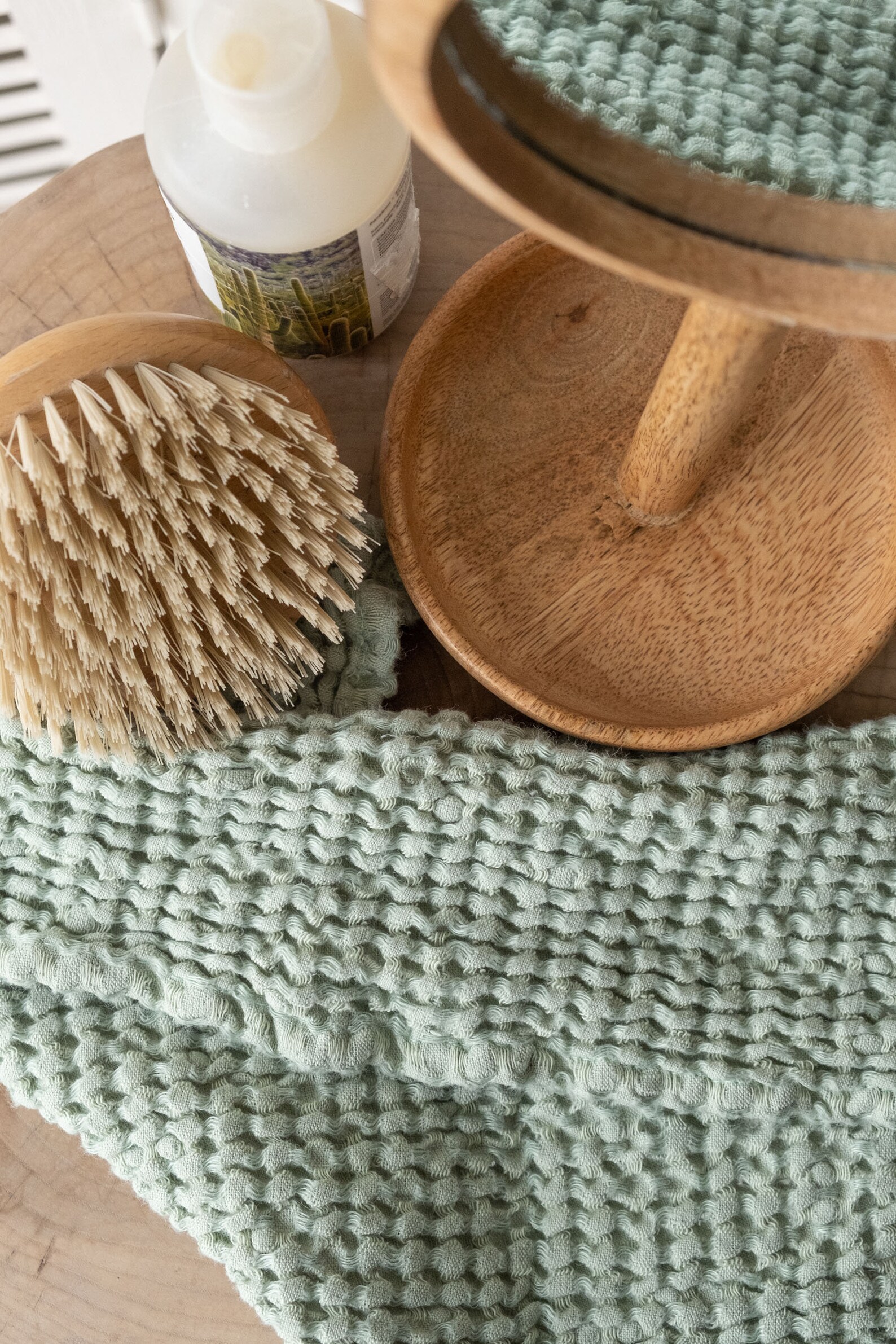 Linen Large waffle towels SET in Sage Green color/Face body Etsy