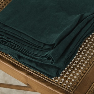 Linen flat sheet in Emerald Green / Twin, Full, Double, Queen, King, Euro, AU sizes / Stone Washed linen bedding