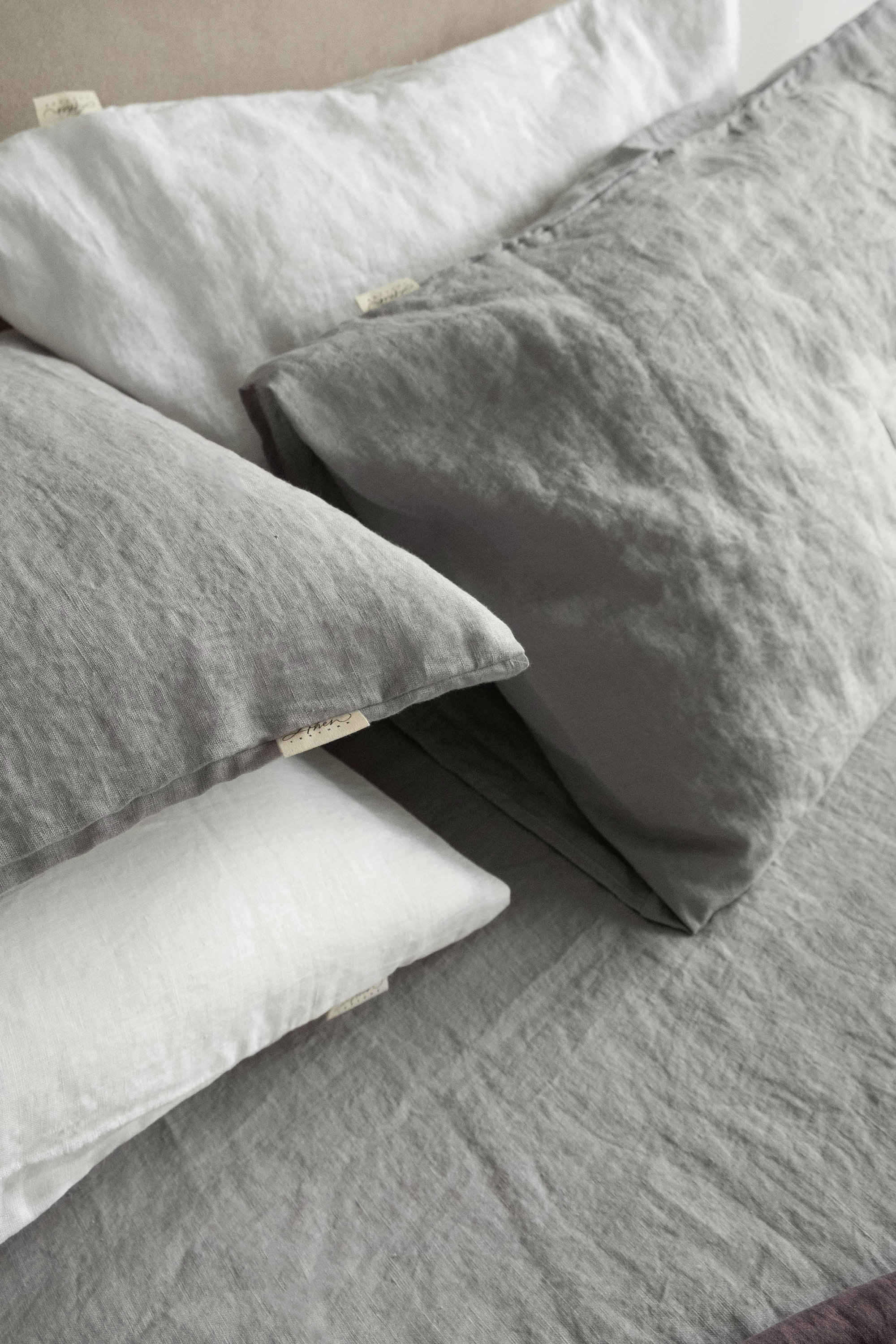 Linen pillowcase in Light Gray / Standard Full Queen King Etsy