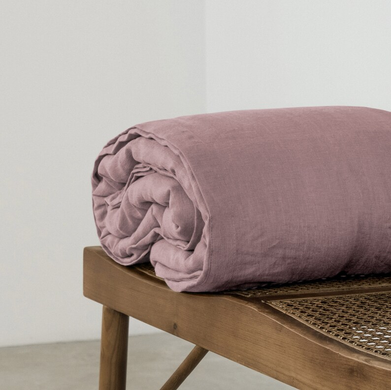 Linen Duvet Cover in Dusty Rose Pink / Stonewashed Linen Etsy