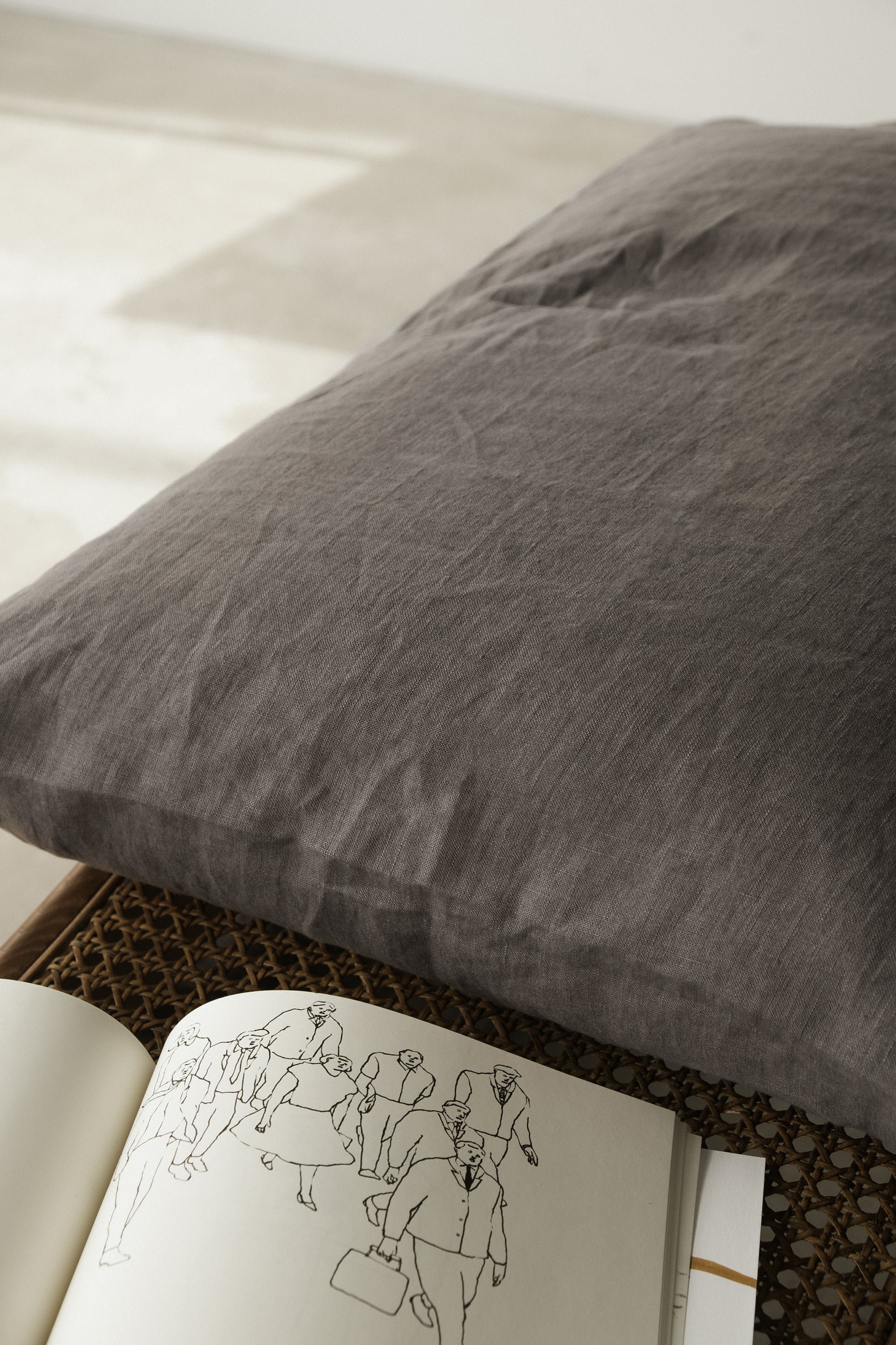 Linen Pillowcase in Dark Gray / Standard Full Queen King Etsy