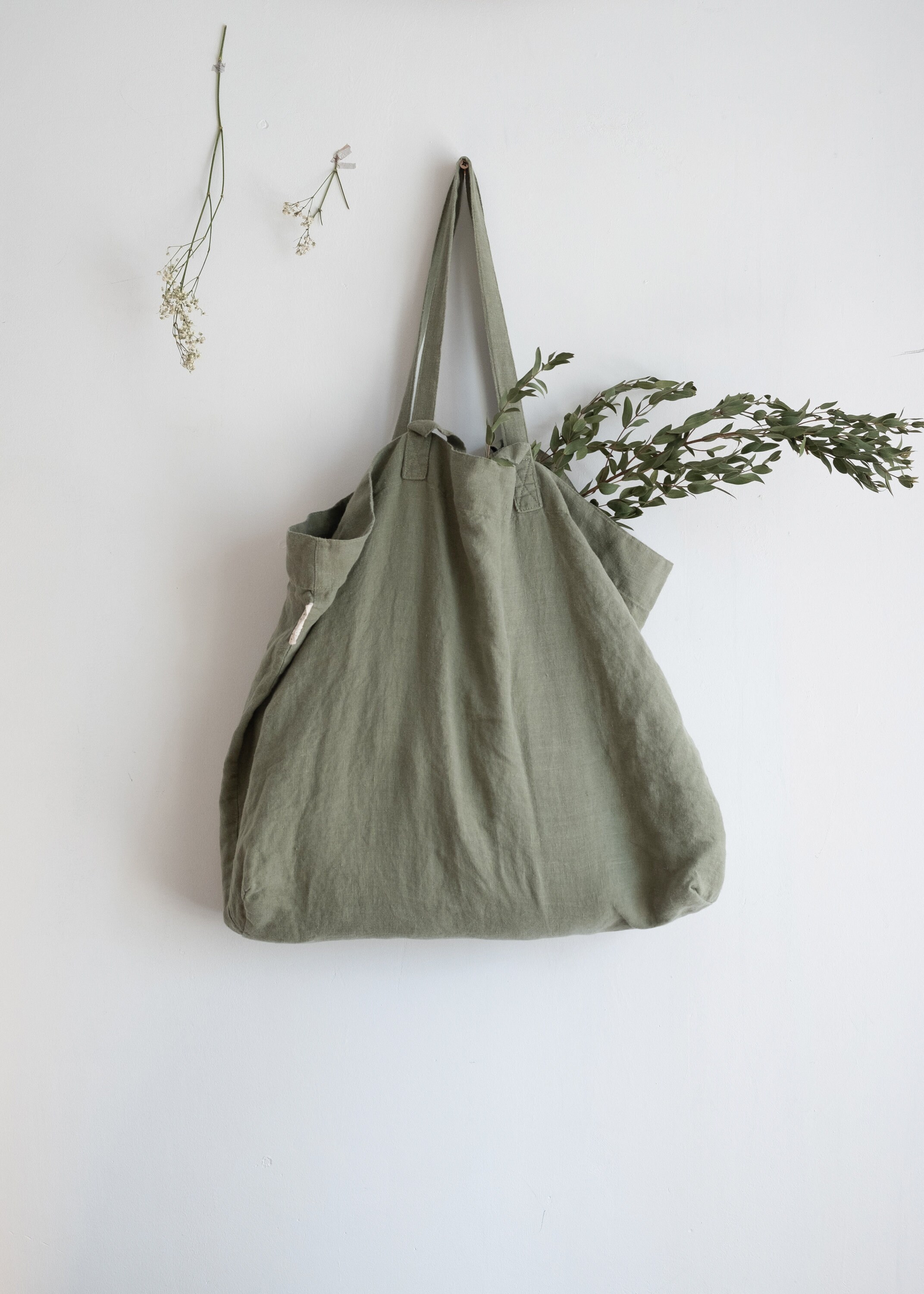 Large Linen Bag Stonewashed Linen Tote Bag Zero Waste Bag Etsy Australia