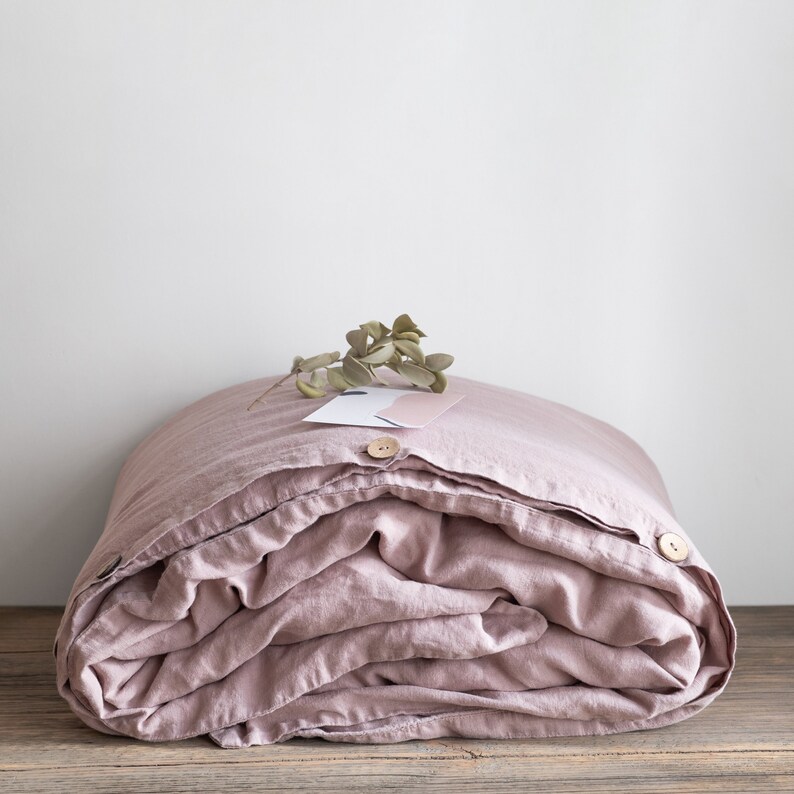 Linen Duvet Cover in Dusty Rose Pink / Stonewashed Linen ...