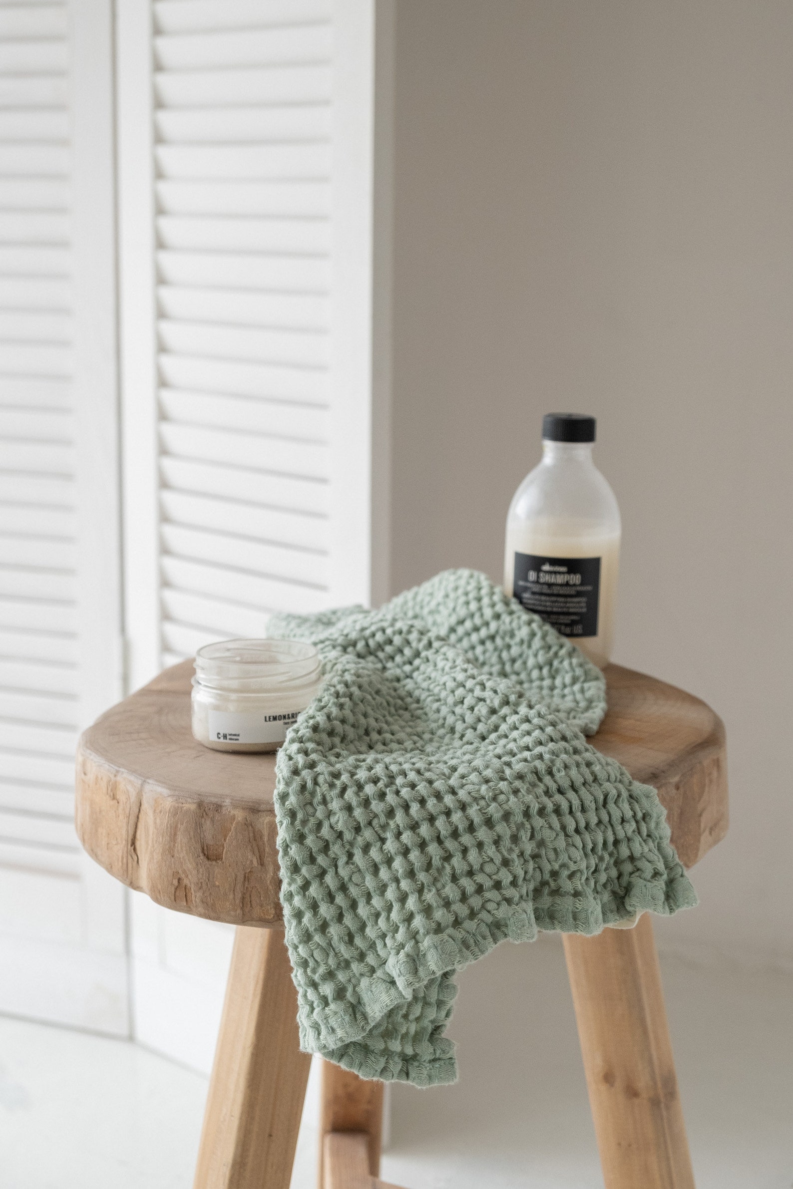 Linen Large waffle towels SET in Sage Green color/Face body Etsy