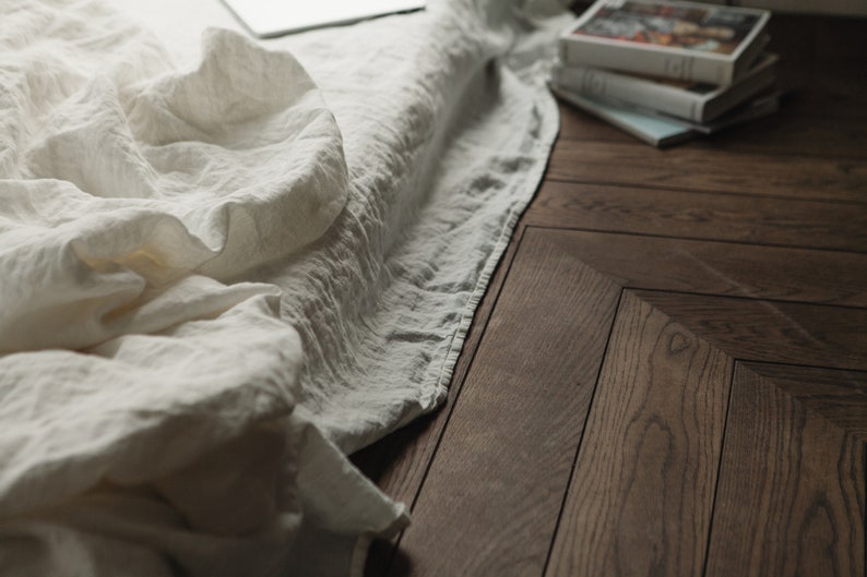 AU sizes Stone Washed linen bedding Euro King Full Queen Linen flat sheet in White Twin